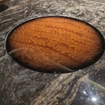 Luxury Square Coffee Table with Multi-Material Design Featuring Natural Wood Veneer and Marble-Effect Top